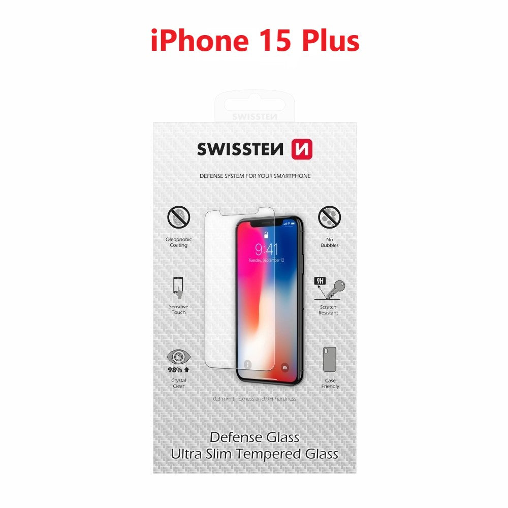 iPhone 15 Plus Defense Tempered Glass Screen Protector