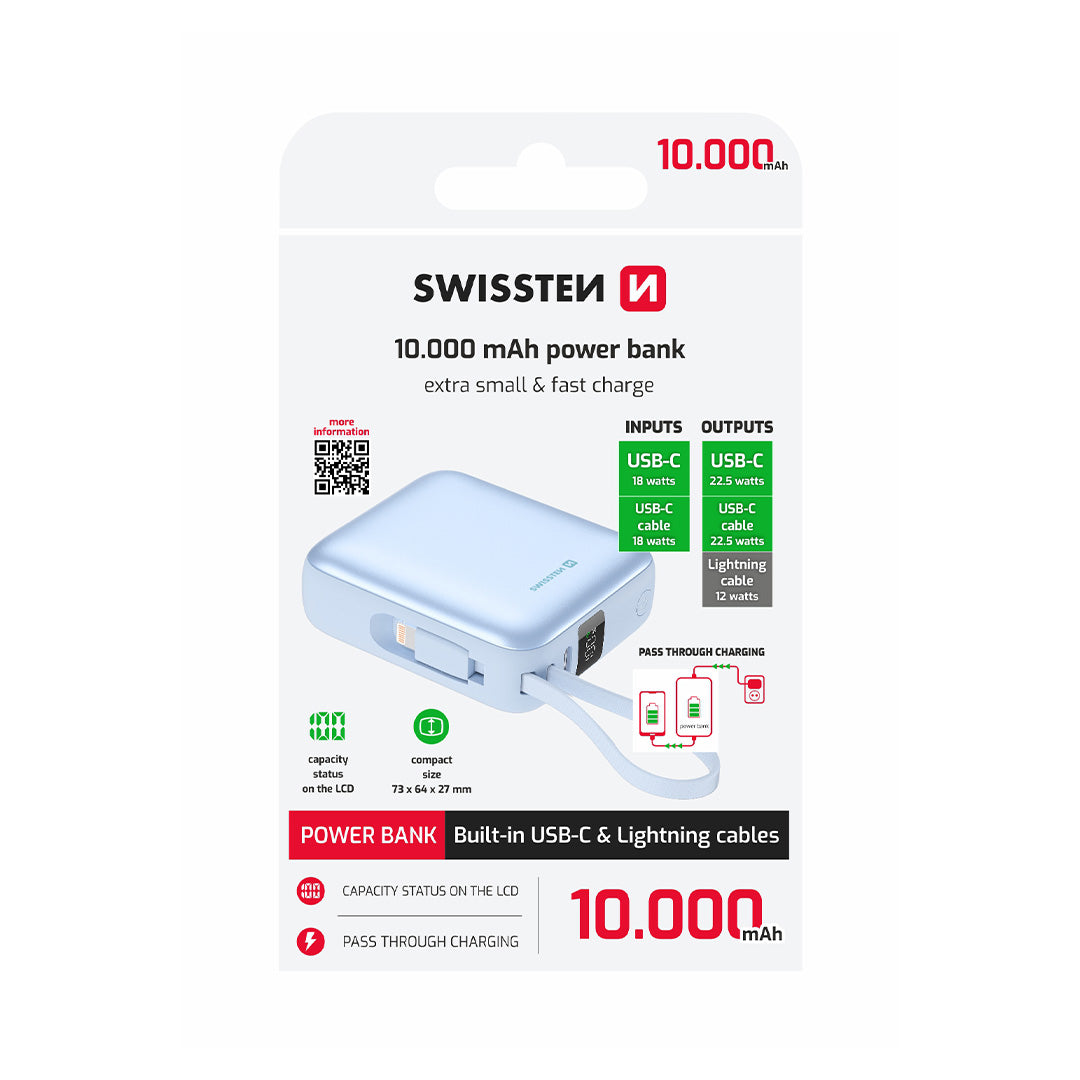 Swissten Powerbank 35W 10 000mAh | Bleu